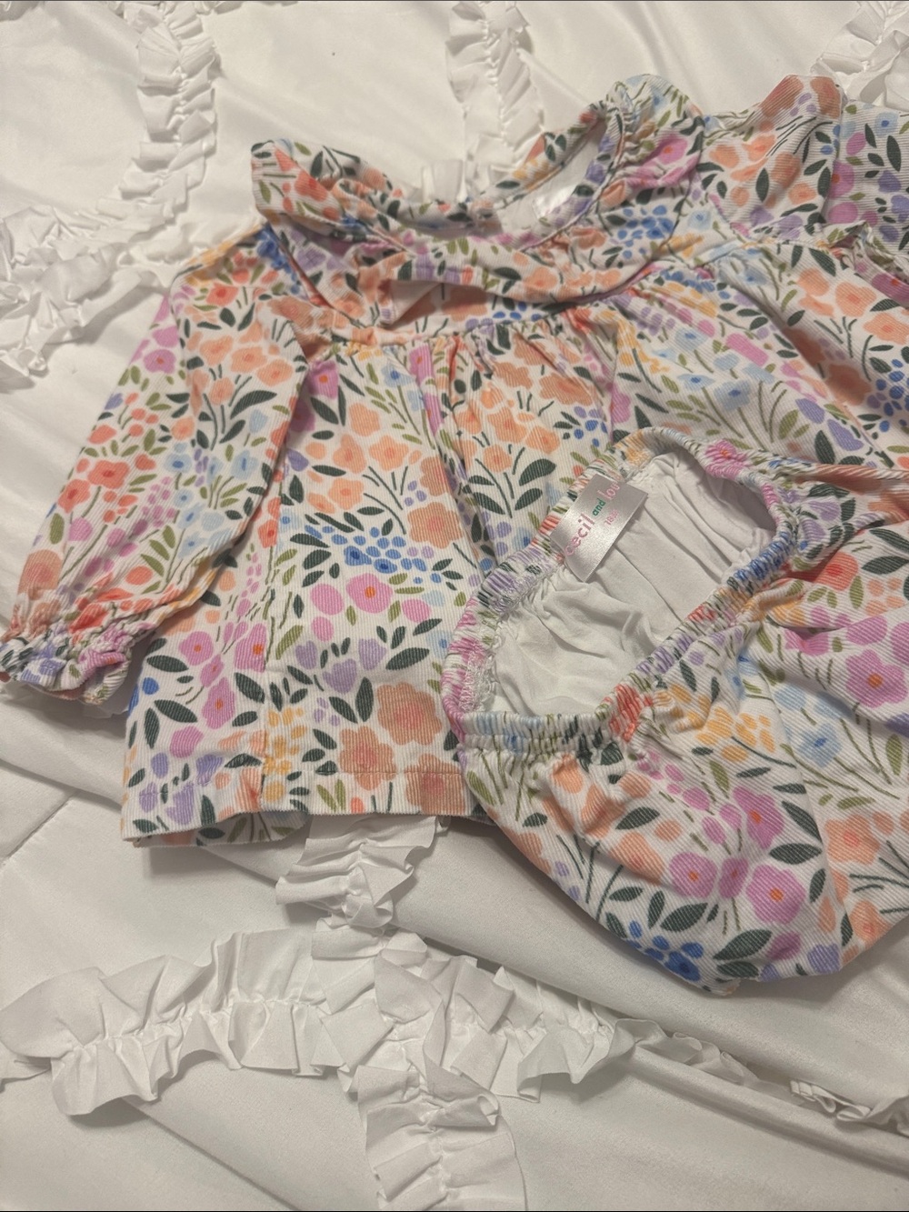 Cecil and Lou Fall Floral Corduroy Bloomer Set
